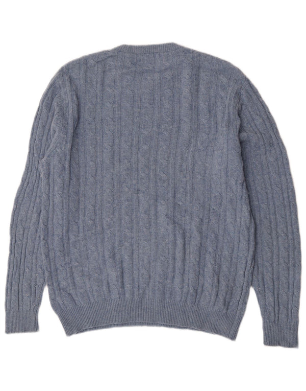 Jack Wills Mens The Marlow Crew Neck Jumper πουλόβερ Large Blue Wool