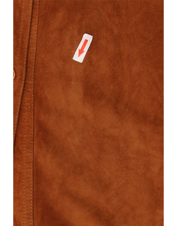 Vintage γυναικείο πουκάμισο Suede IT 42 Μεσαίο καφέ