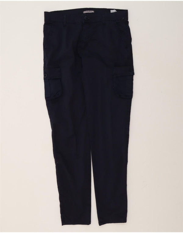 Vintage Ανδρικό Slim Παντελόνι Cargo IT 48 Medium W32 L32 Navy Blue Cotton