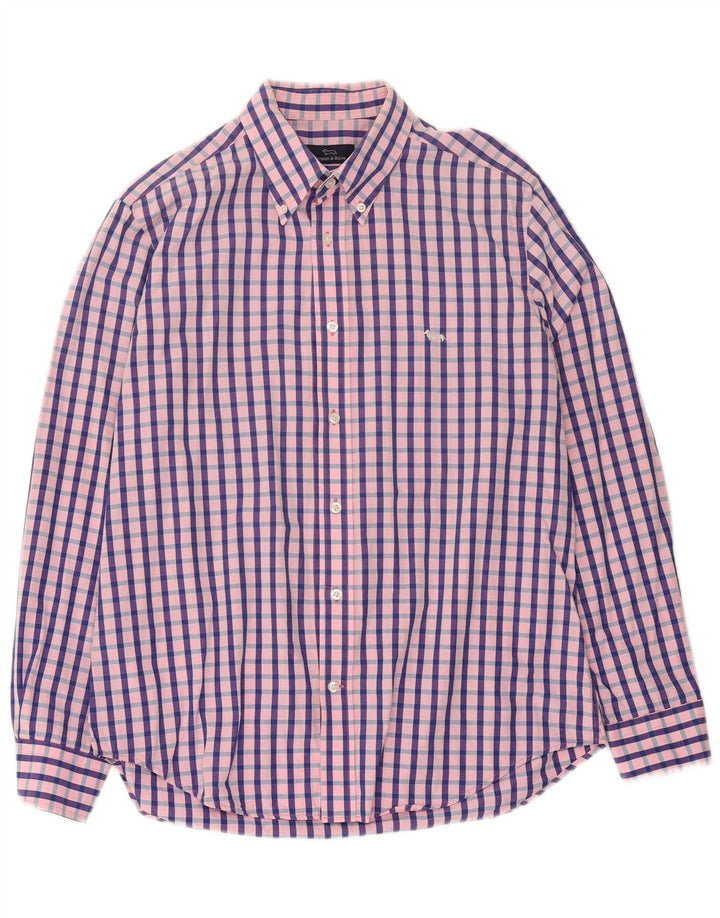 Ανδρικό πουκάμισο Harmont & Blaine XL Pink Gingham Cotton