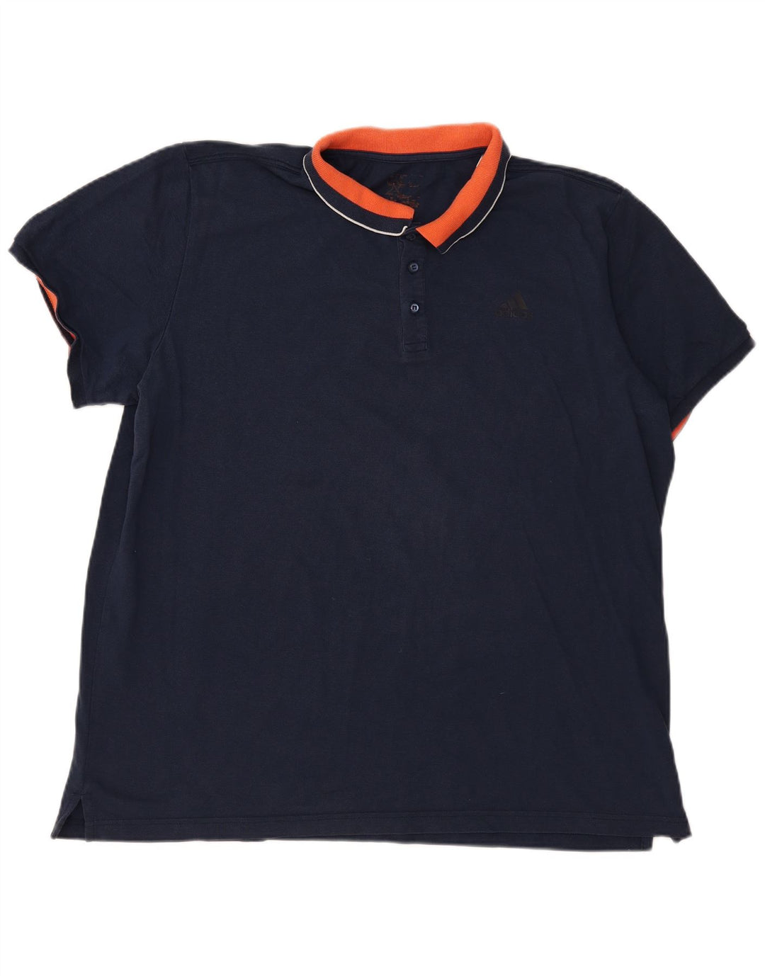 Ανδρικό μπλουζάκι πόλο ADIDAS 2XL Navy Blue Colorblock Βαμβακερό