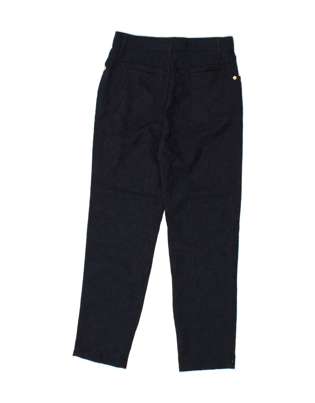 ROCCOBAROCCO Womens Slim Casual Trousers W28 L26 Navy Blue Polyester Vintage Roccobarocco and Second-Hand Roccobarocco from Messina Hembry 