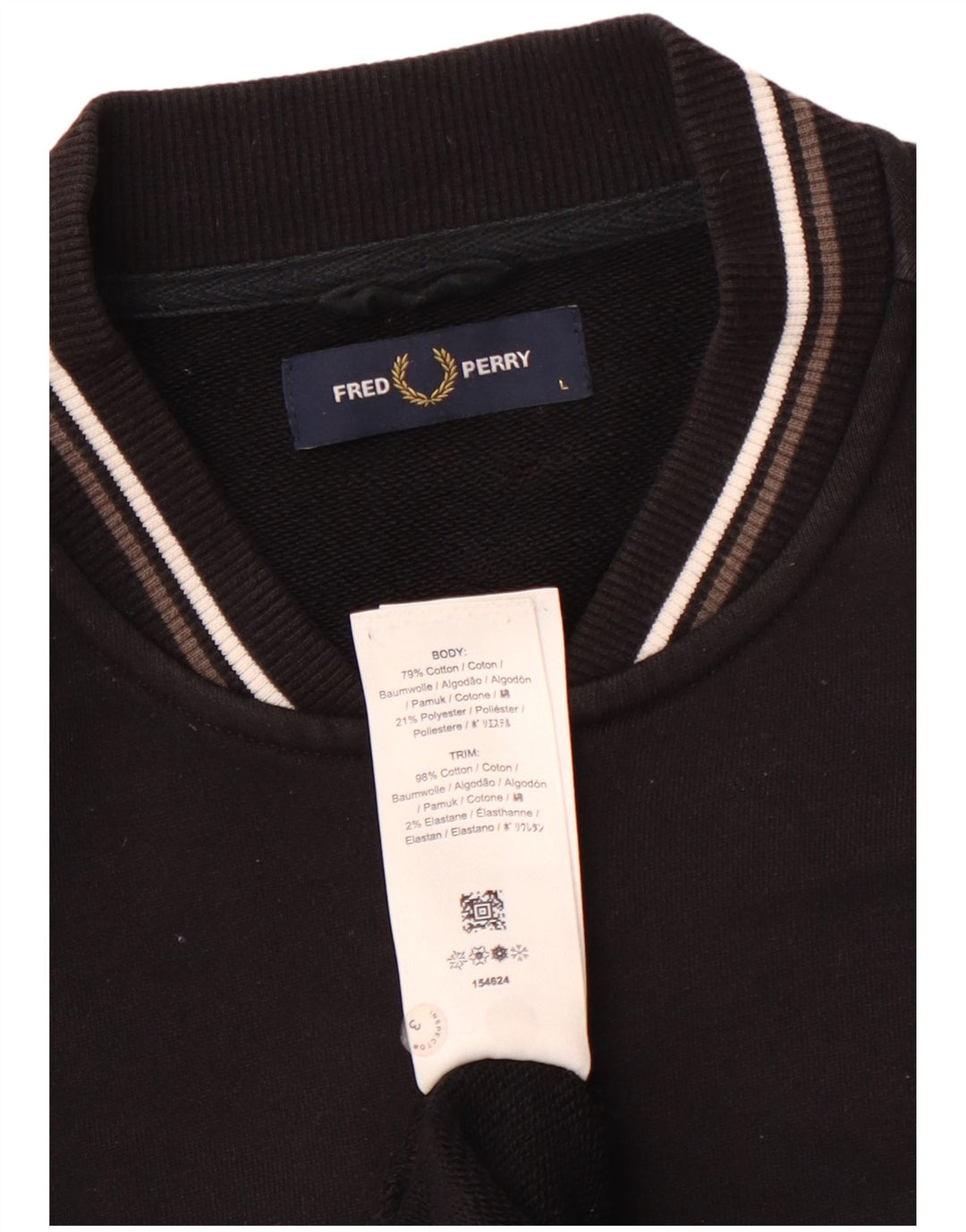Ανδρική φόρμα FRED PERRY Top Jacket μεγάλο μαύρο βαμβακερό