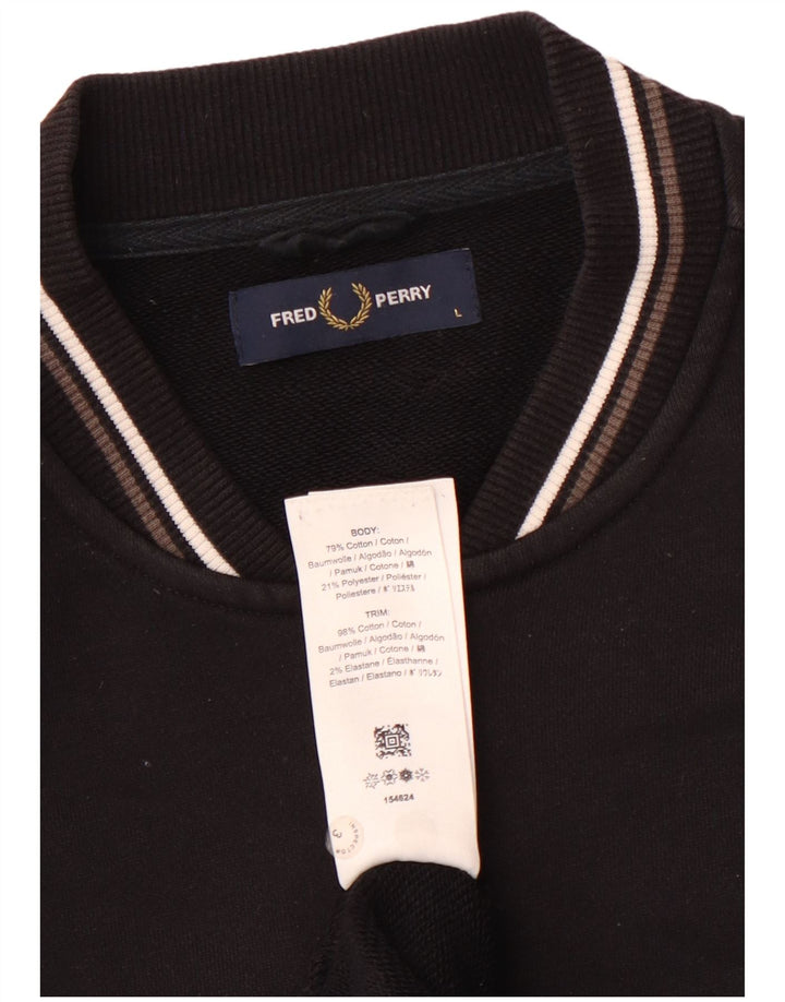 Ανδρική φόρμα FRED PERRY Top Jacket μεγάλο μαύρο βαμβακερό