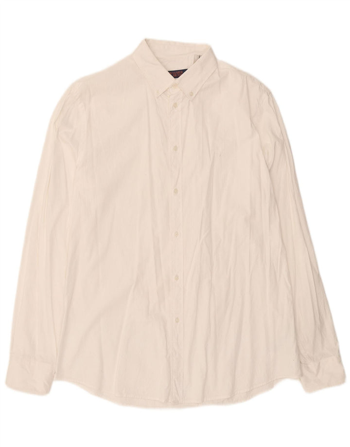 Ανδρικό πουκάμισο Trussardi Regular Fit Μέγεθος 43 Μεγάλο λευκό βαμβακερό