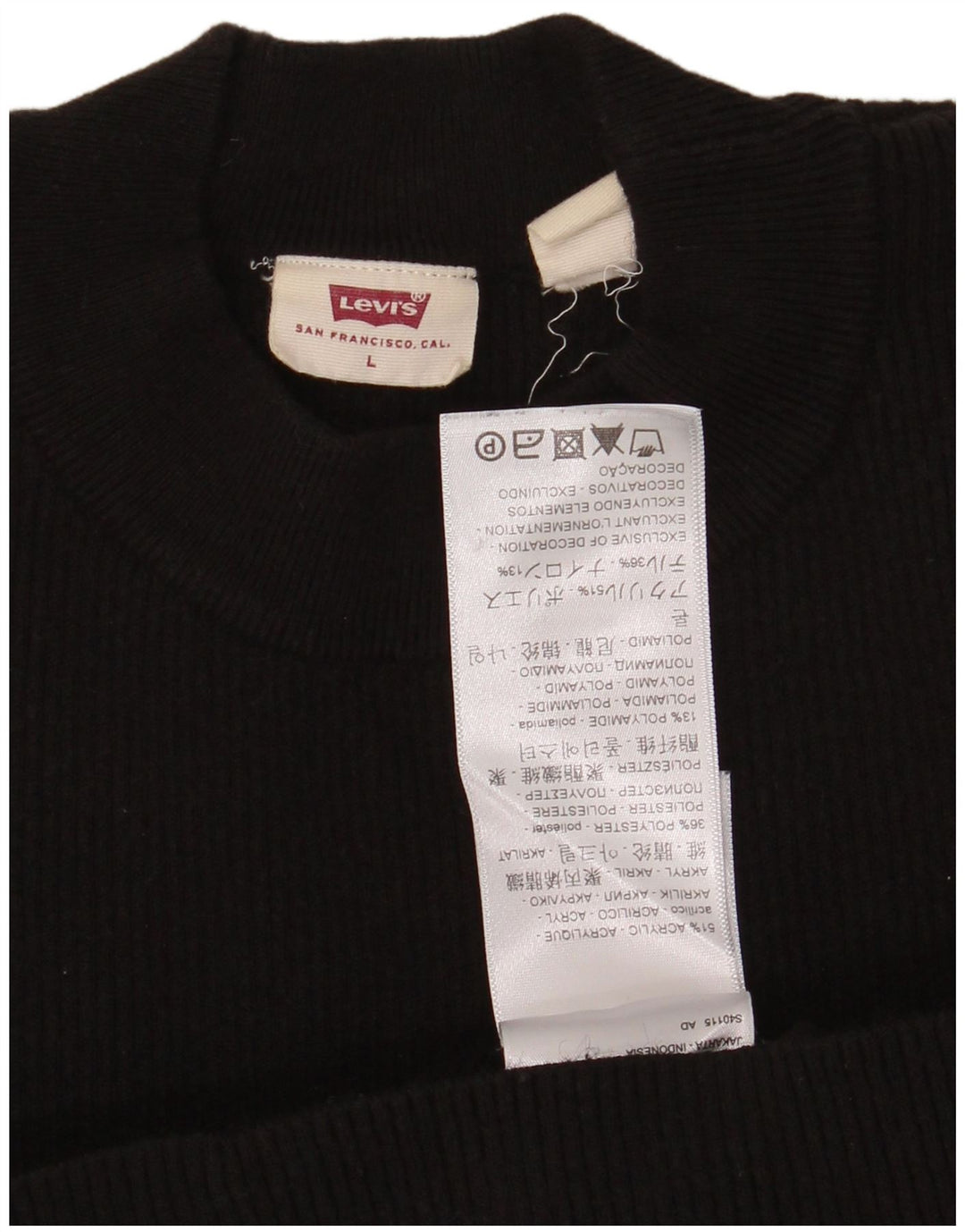 Γυναικείο πουλόβερ Levi's Crew Neck Jumper UK 14 μεγάλο μαύρο ακρυλικό