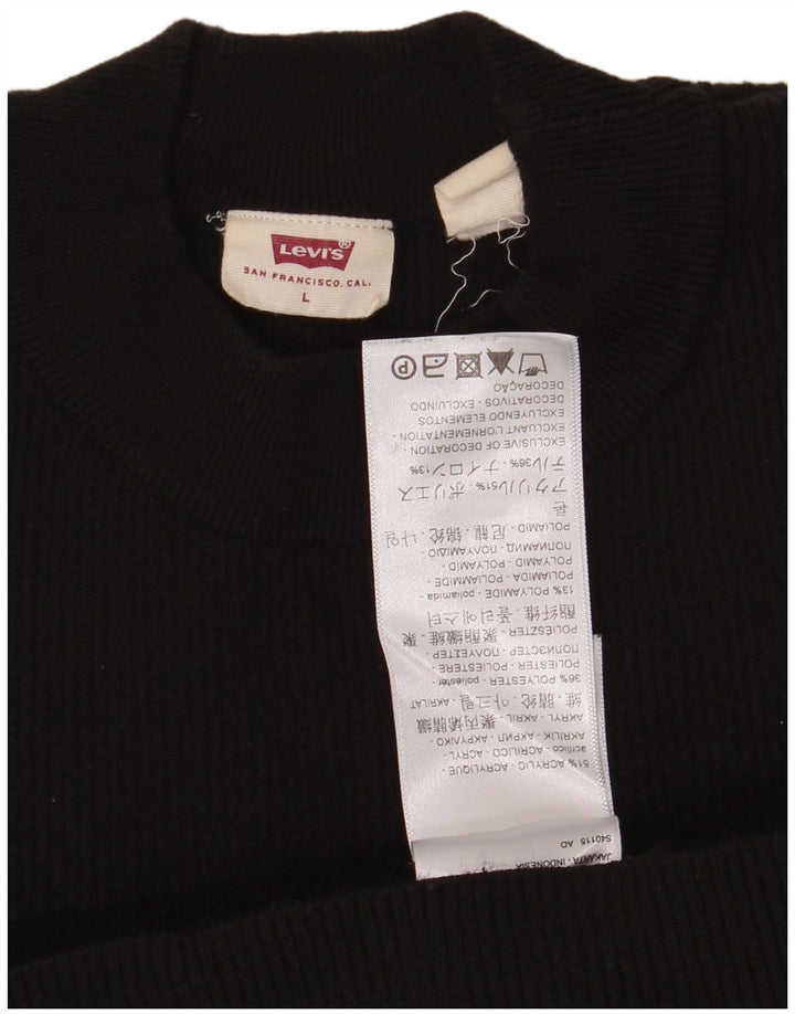 Γυναικείο πουλόβερ Levi's Crew Neck Jumper UK 14 μεγάλο μαύρο ακρυλικό