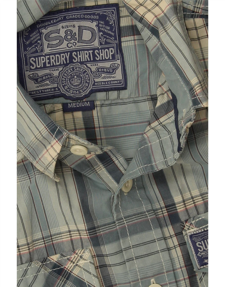 Ανδρικό πουκάμισο Superdry, μεσαίο μπλε, βαμβακερό