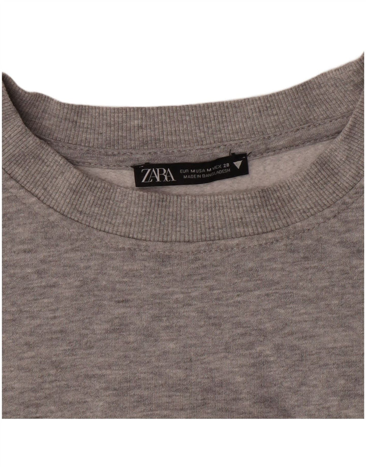 Zara Γυναικεία φούτερ Crop Jumper UK 12 Medium Grey