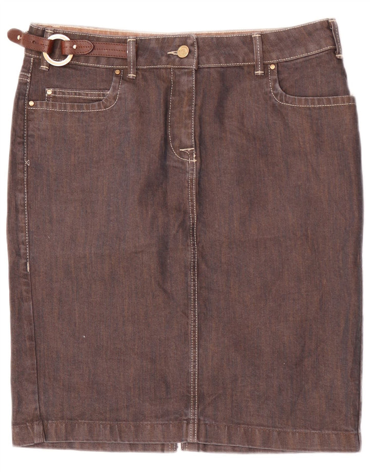Trussardi Γυναικεία Τζιν Φούστα IT 44 Medium W32 Καφέ Βαμβακερή