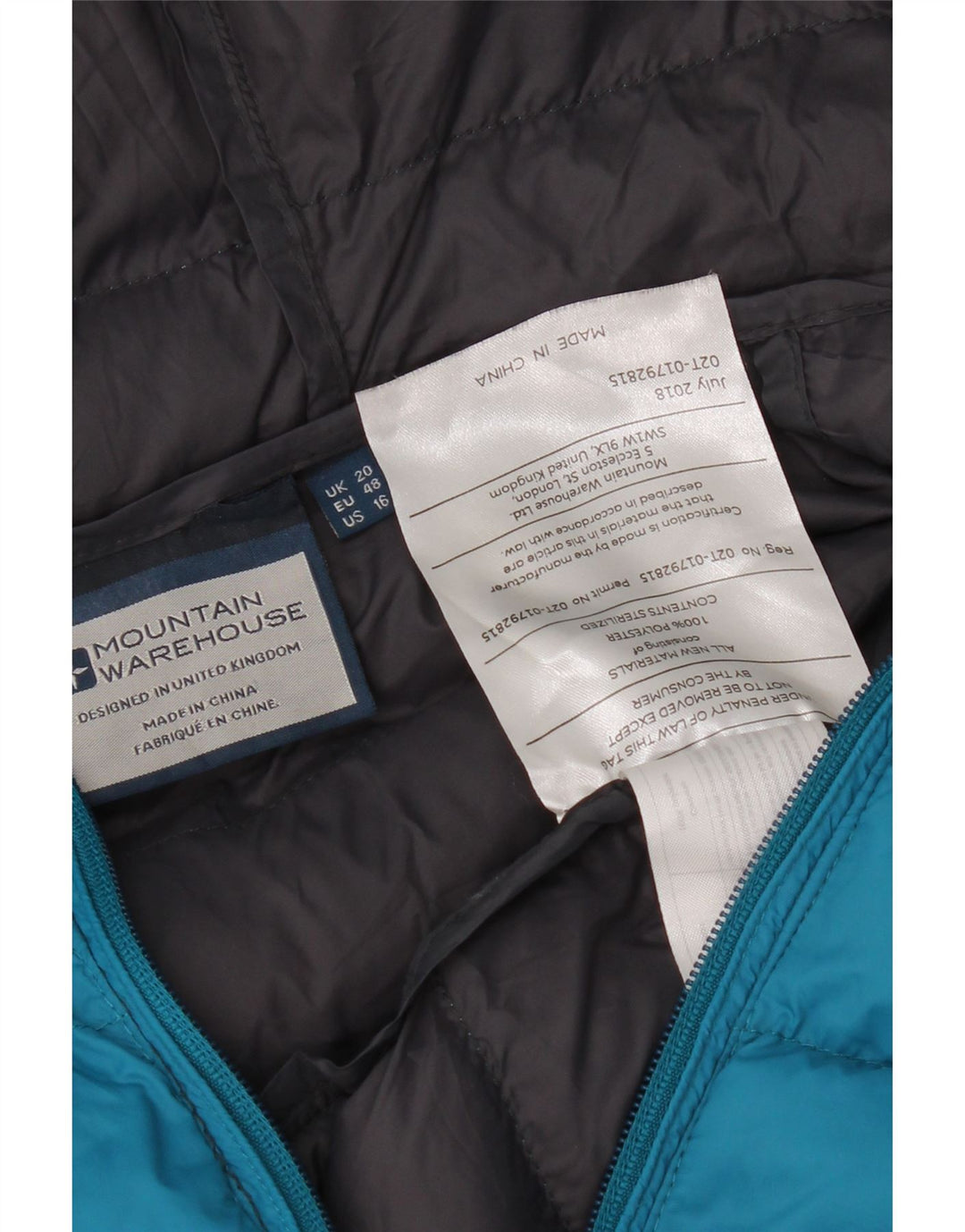 Mountain Warehouse Γυναικείο παλτό με κουκούλα με επένδυση UK 20 2XL μπλε πολυεστέρας