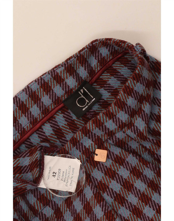 Vintage γυναικείο casual σορτς IT 42 Medium W28 Βουργουνδί Houndstooth