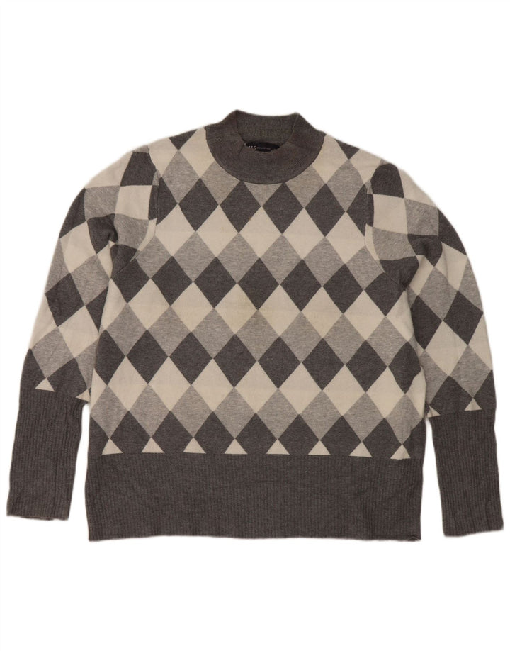 Marks & Spencer Γυναικείο πουλόβερ με λαιμό χελώνα UK 22 3XL Γκρι