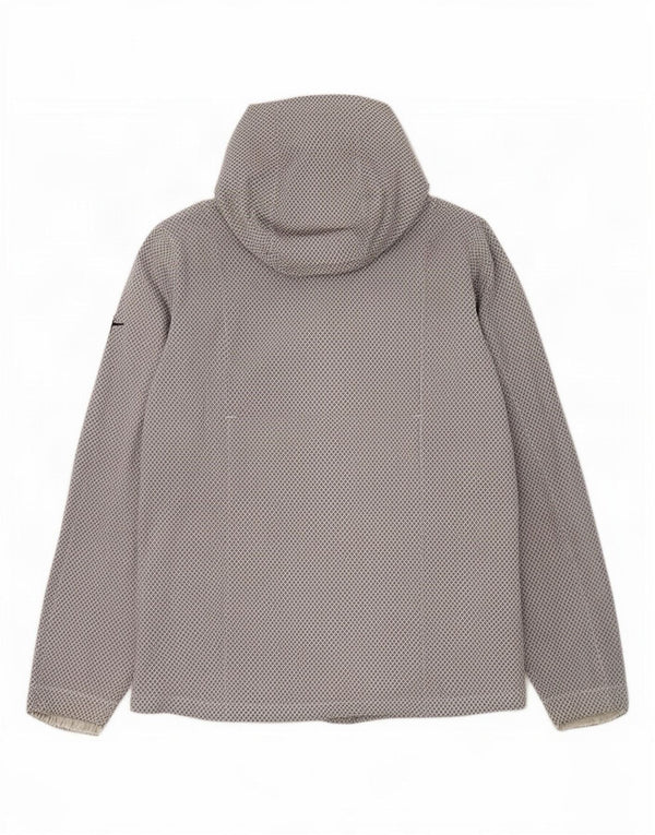 Ανδρικό μπουφάν βροχής με κουκούλα Nike UK 38 Medium Grey Geometric Nylon
