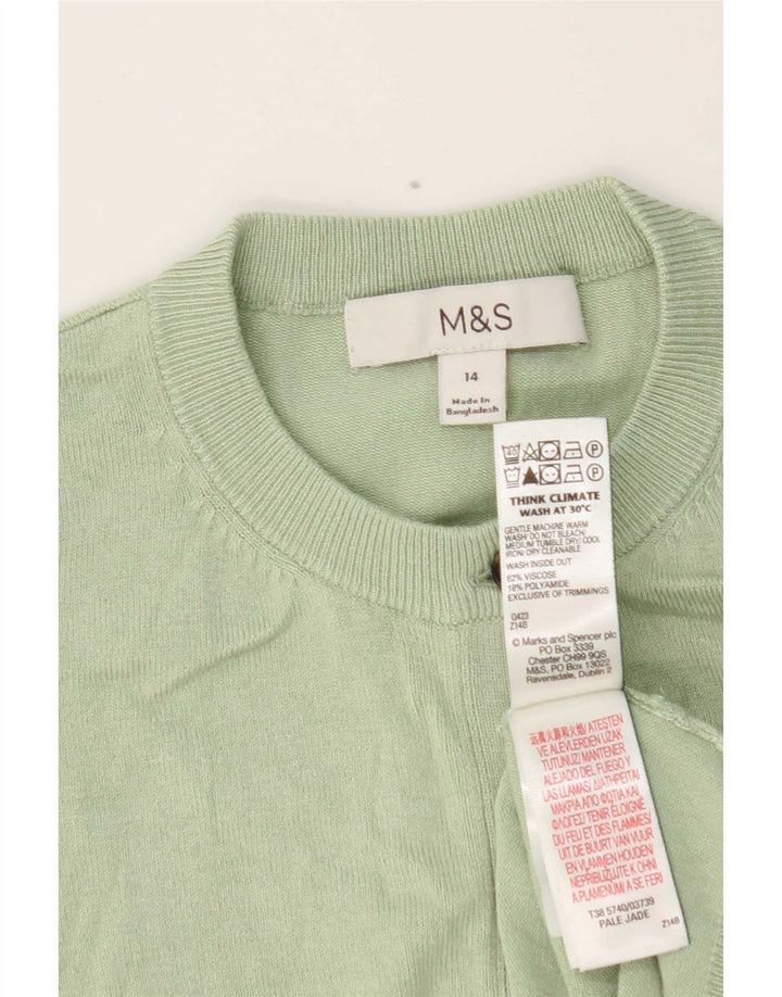 Marks & Spencer Γυναικεία Ζακέτα πουλόβερ UK 14 Μεσαία Πράσινη Βισκόζη