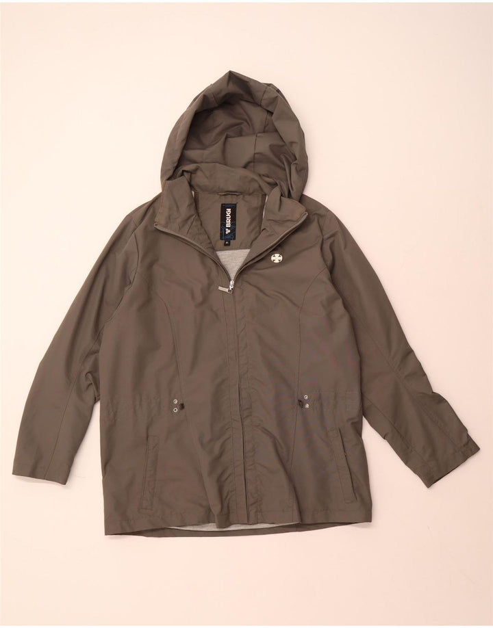 BRUGI Γυναικείο μπουφάν βροχής με κουκούλα UK 18 XL Grey Polyamide