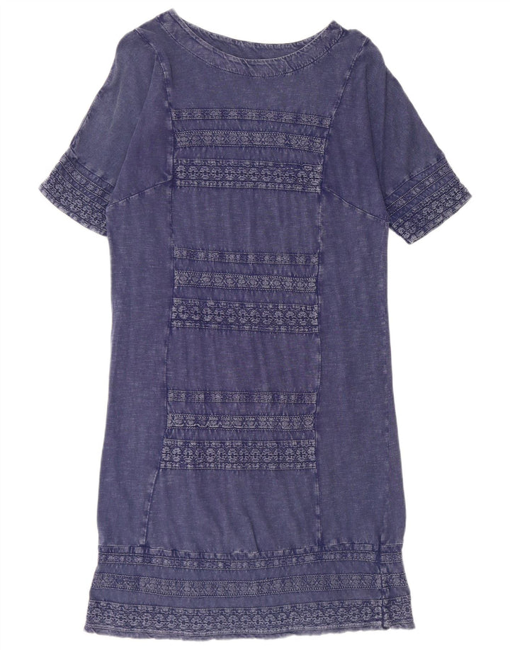 White Stuff Γυναικείο φόρεμα Shift UK 12 Medium Navy Blue βαμβακερό