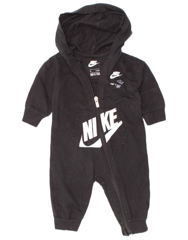 Ολόσωμη φόρμα Nike Baby Boys γραφική κουκούλα 3-6 μηνών, μαύρη βαμβακερή