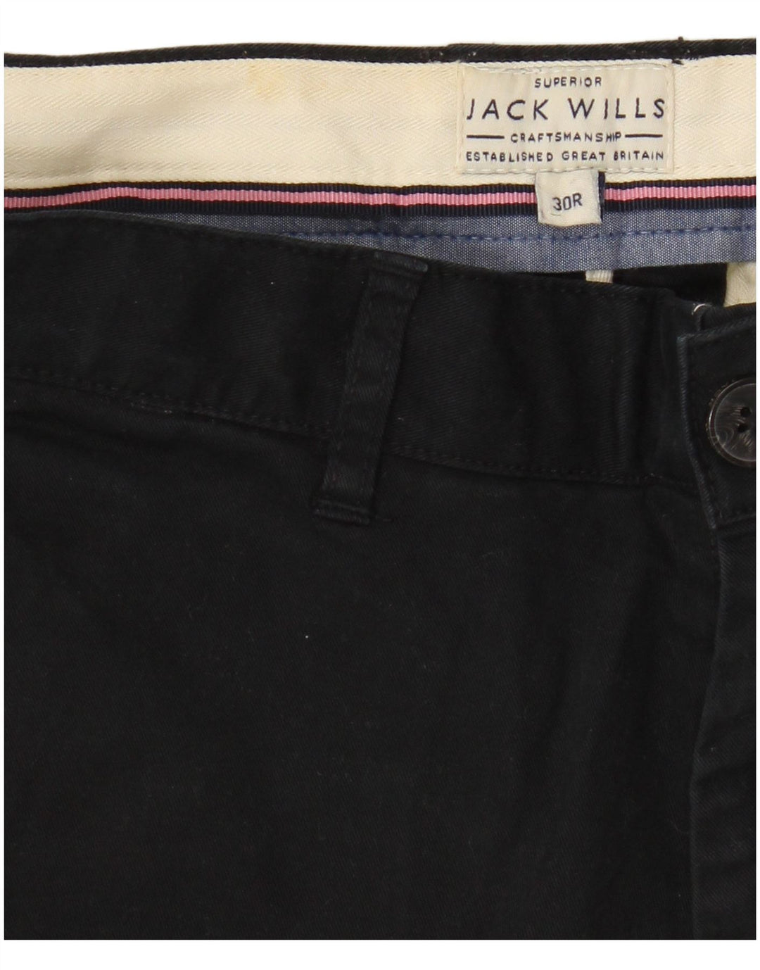 Ανδρικό σορτς Chino Jack Wills W30, μεσαίο μαύρο βαμβακερό