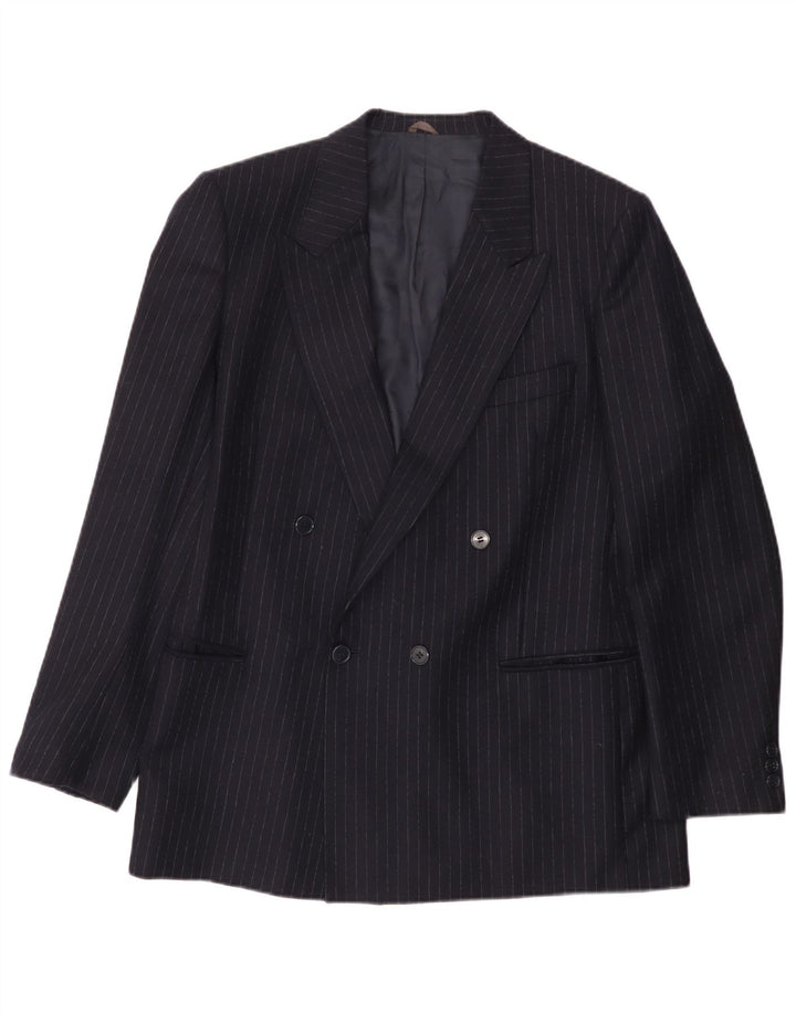 Ανδρικό σακάκι με διπλό στήθος Lubiam UK 38 Medium Navy Blue Pinstripe
