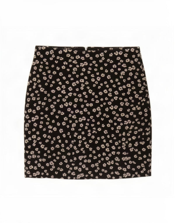 Dorothy Perkins Γυναικεία μίνι φούστα UK 8 Small W27 Μαύρο φλοράλ πολυεστέρας