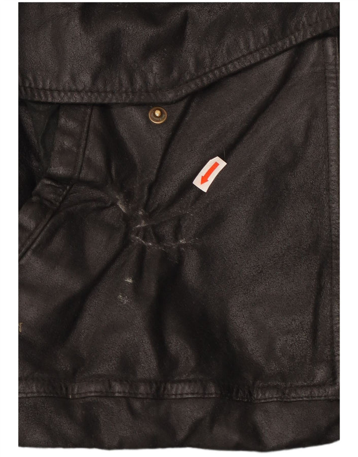 Vintage Ανδρικό Δερμάτινο Μπουφάν IT 56 3XL Μαύρο Δερμάτινο