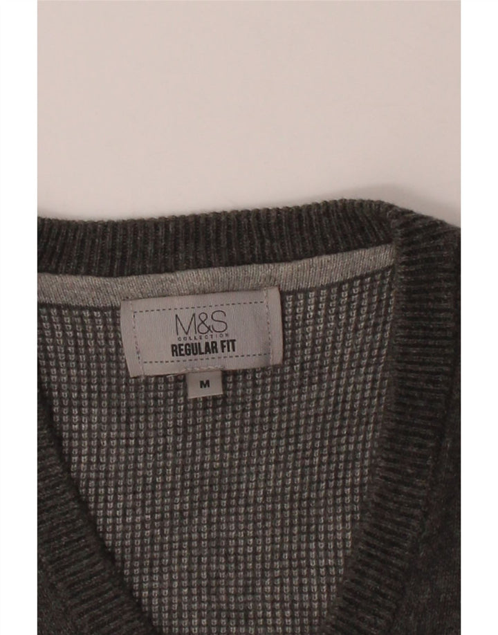 MARKS & SPENCER Mens Regular Fit Vest Tank Top Medium Grey Cotton