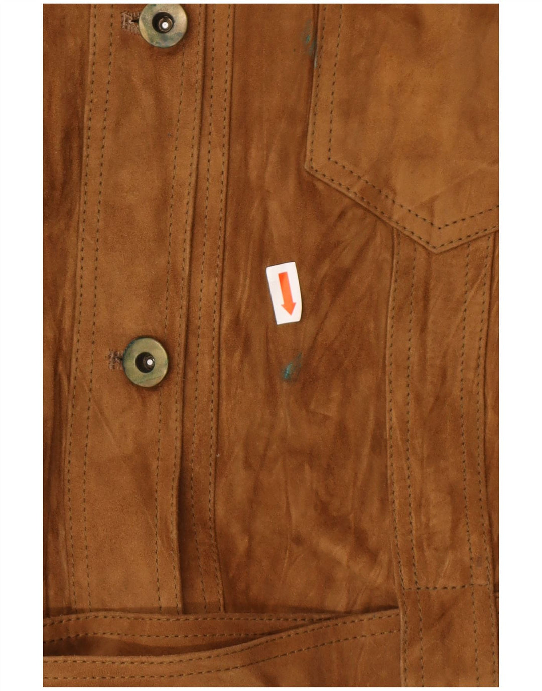 VINTAGE Γυναικείο Suede Military Jacket IT 42 Δερμάτινο μεσαίο καφέ