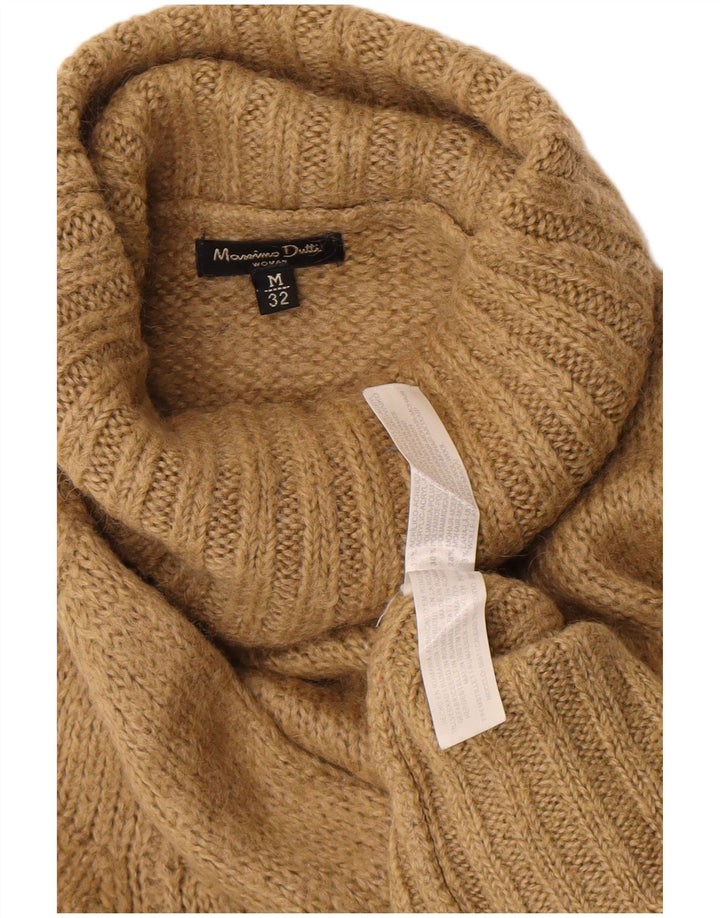 Massimo Dutti Γυναικείο πουλόβερ με ρολό λαιμόκοψη UK 12 μεσαίο μπεζ ακρυλικό