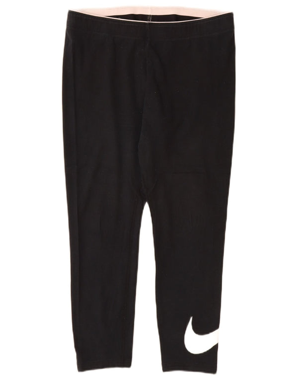 Γυναικεία γραφικά κολάν Nike UK 16 Large μαύρα βαμβακερά