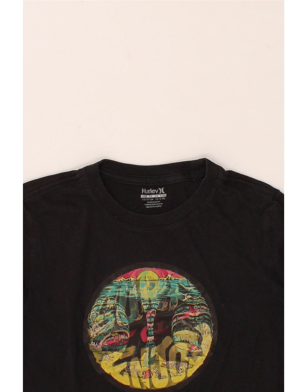 HURLEY Boys Graphic T-Shirt Top 10-11 Years Medium Black Vintage Hurley and Second-Hand Hurley from Messina Hembry 