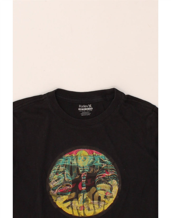 HURLEY Boys Graphic T-Shirt Top 10-11 Years Medium Black Vintage Hurley and Second-Hand Hurley from Messina Hembry 