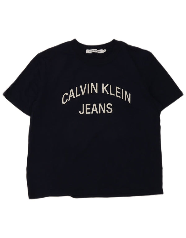 Γυναικείο γραφικό μπλουζάκι Calvin Klein Jeans Top UK 12 Medium Navy Blue