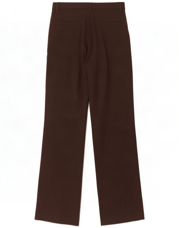 Γυναικείο παντελόνι Chino με φαρδύ πόδι Zara XS W24 L34 Καφέ Check Polyester