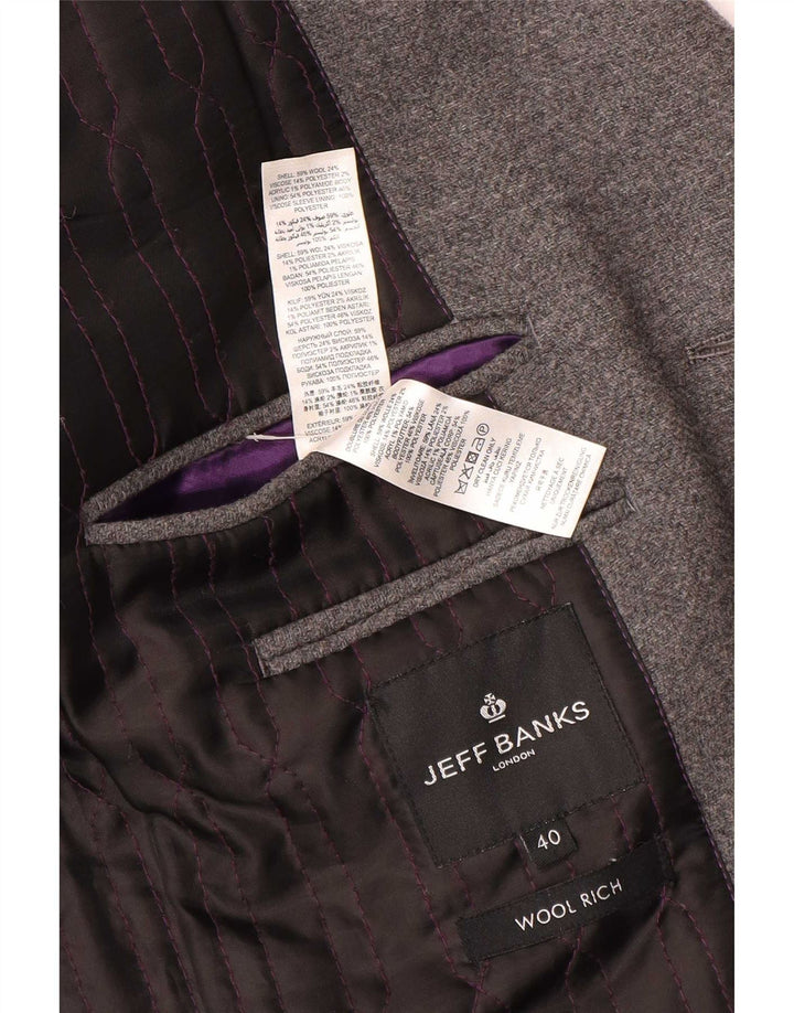 Jeff Banks Ανδρικό πανωφόρι UK 40 Large Grey Wool