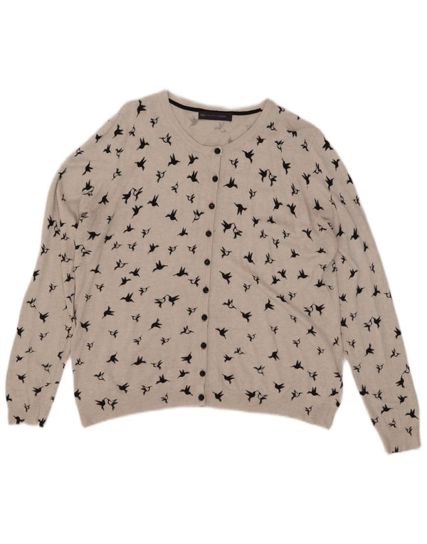 Γυναικείο πουλόβερ Marks & Spencer Graphic Cardigan UK 18 XL Γκρι βισκόζη