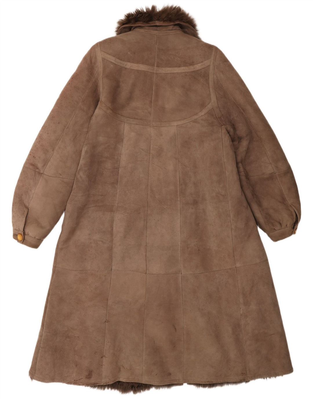 Vintage Γυναικείο Παλτό Shearling UK 14 Μεσαίο Καφέ