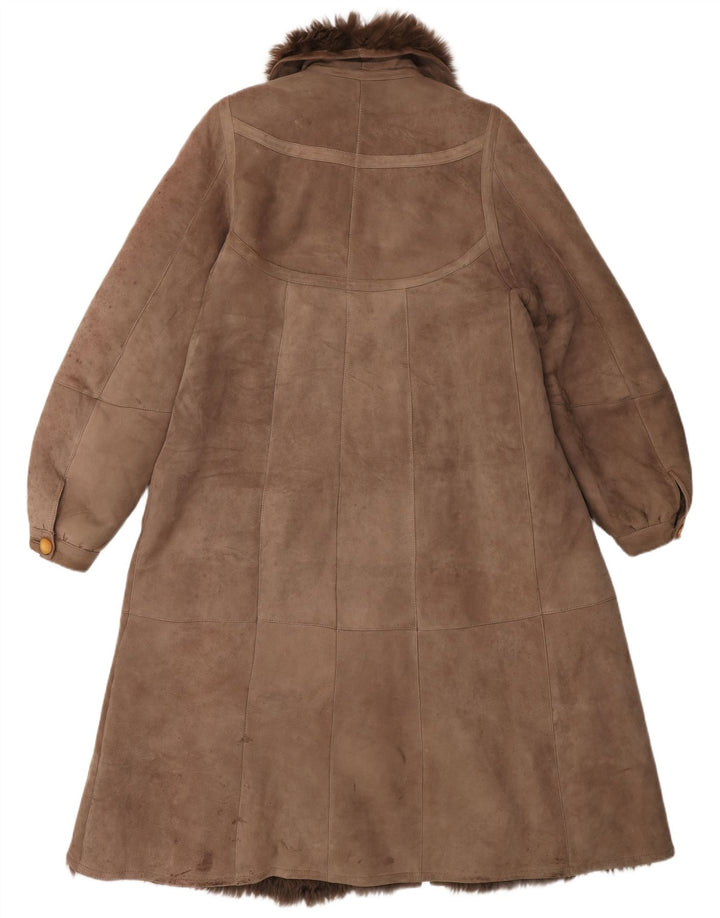 Vintage Γυναικείο Παλτό Shearling UK 14 Μεσαίο Καφέ