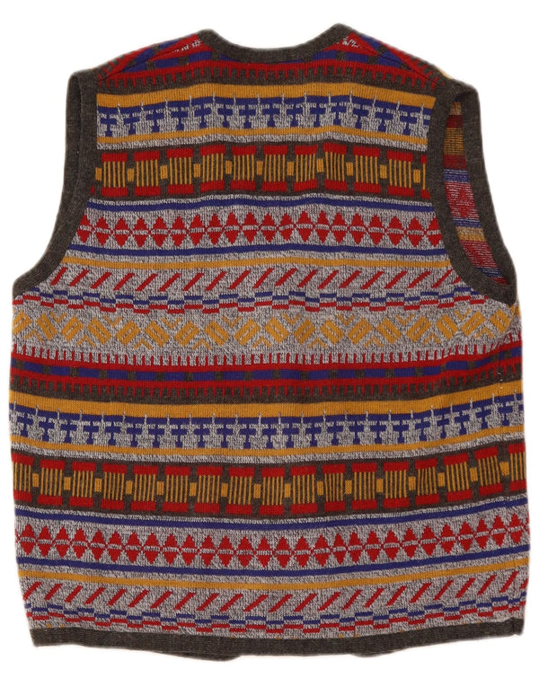 VINTAGE Γυναικείο Γιλέκο UK 16 Large Πολύχρωμο Fair Isle
