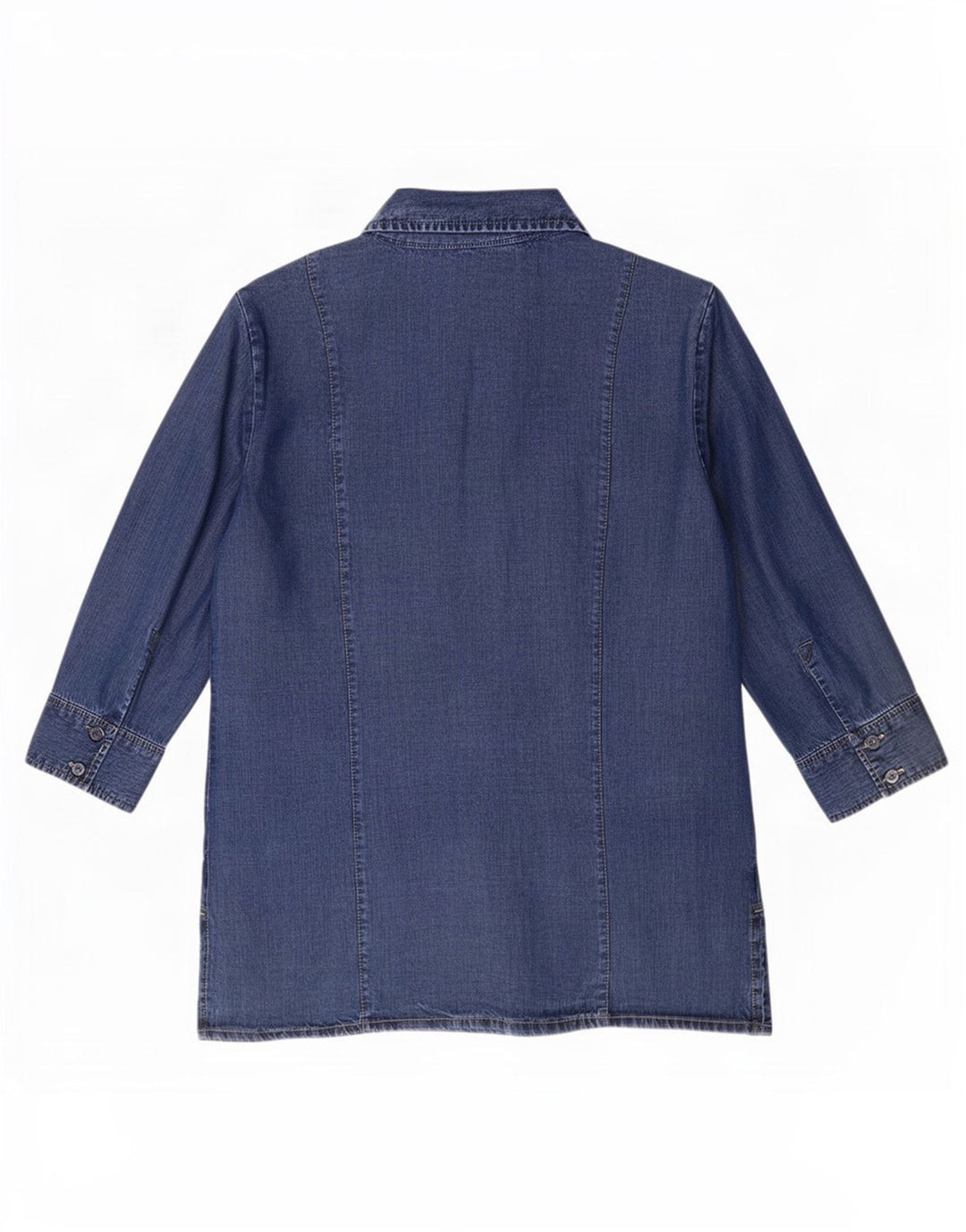 Marks & Spencer Γυναικείο πουκάμισο 3/4 με μανίκια τζιν UK 12 Medium Blue Lyocell