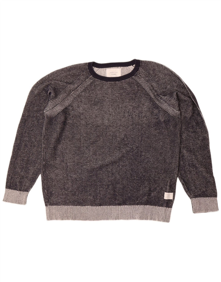 Jack & Jones Ανδρικό πουλόβερ με λαιμόκοψη XL Γκρι βαμβακερό