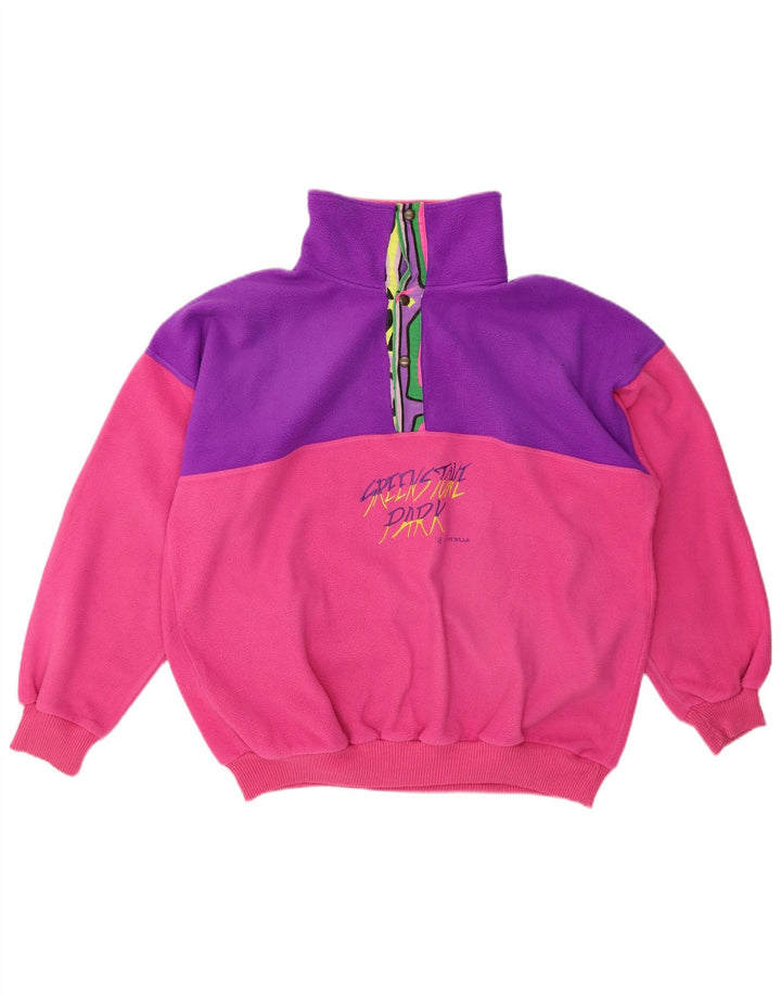 GREENSTONE PARK Γυναικείο υπερμεγέθη γραφικό φλις άλμα UK 16 μεγάλο ροζ