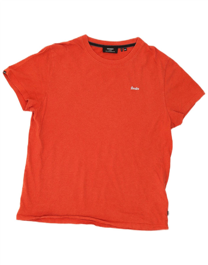 Ανδρικό T-Shirt Top 2XL Superdry από βαμβακερό κόκκινο χρώμα