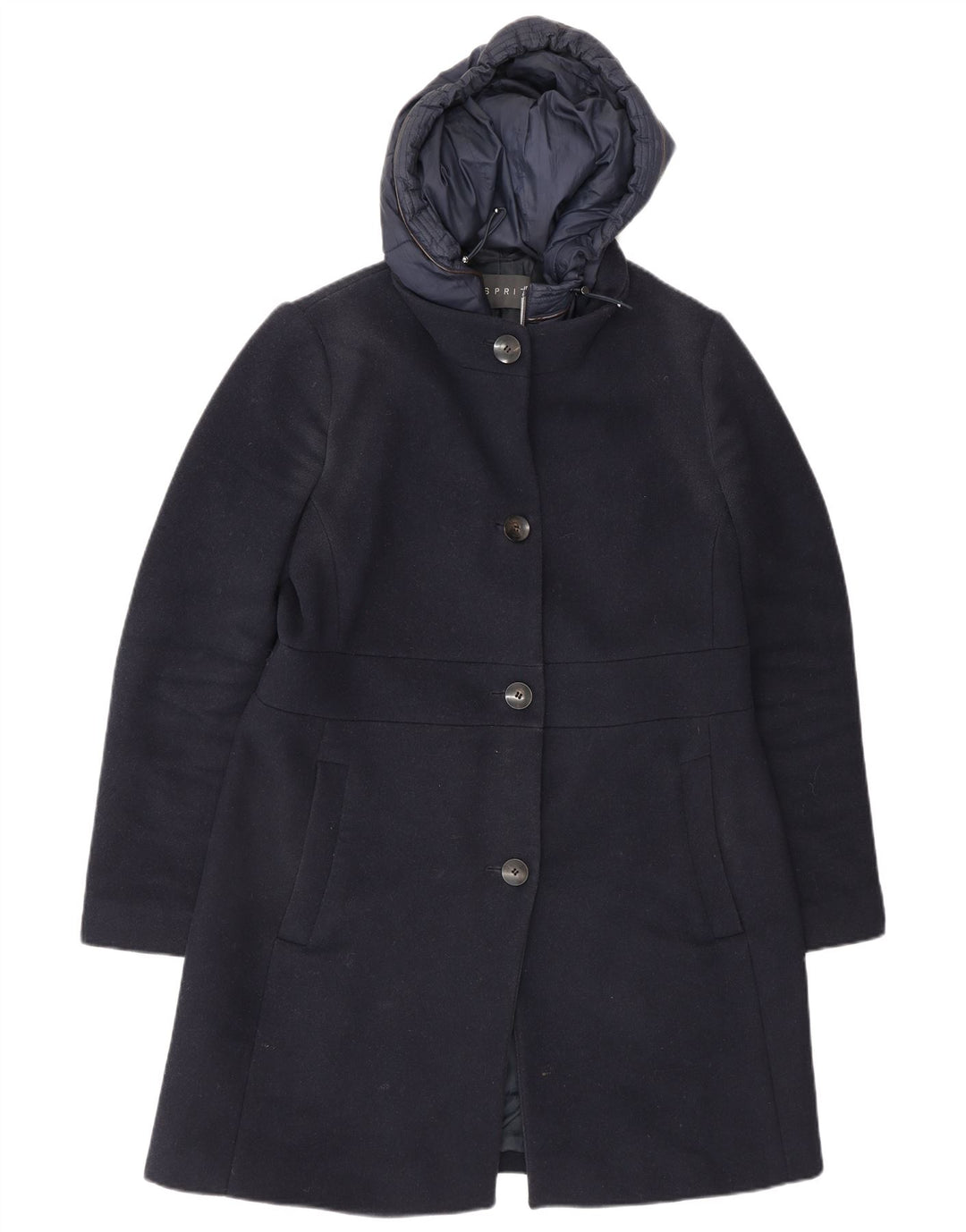 Γυναικείο παλτό Esprit με κουκούλα UK 16 Large Navy Blue Polyester