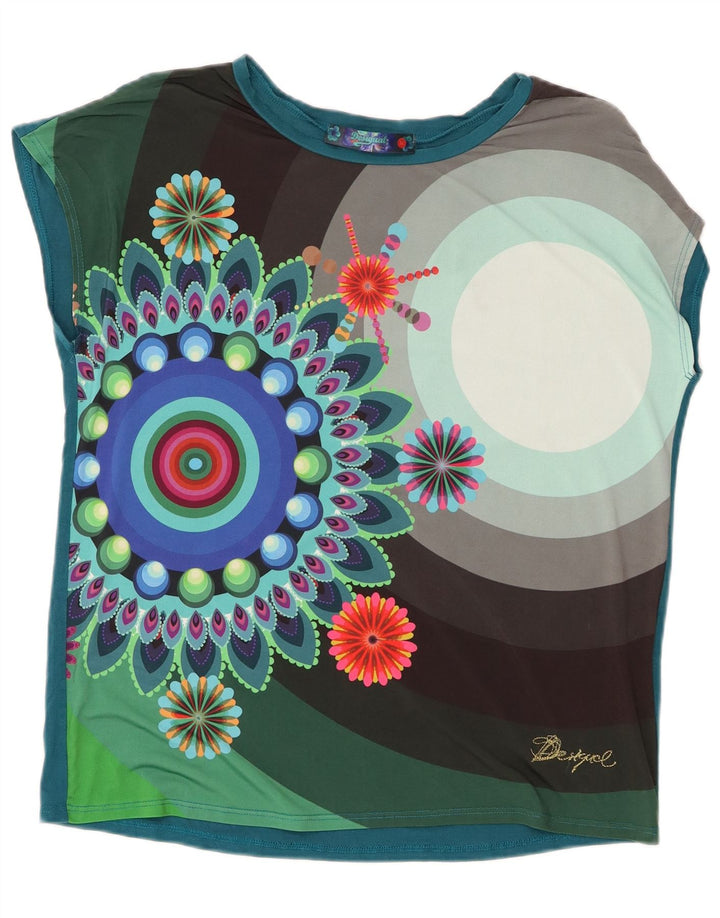 Γυναικείο γραφικό μπλουζάκι Desigual Top UK 14 Medium πολύχρωμο