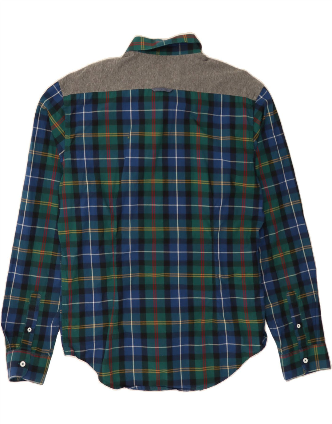 ZARA Mens Slim Fit Shirt 2XL Blue Check Cotton Vintage Zara and Second-Hand Zara from Messina Hembry 