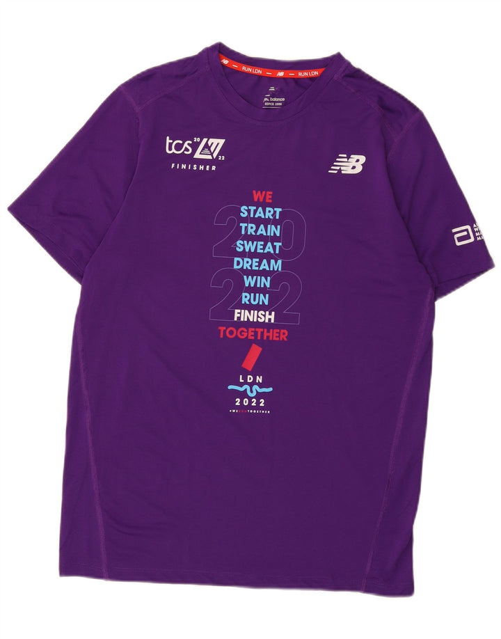 Ανδρικό γραφικό μπλουζάκι NEW BALANCE Top Medium Purple Polyester