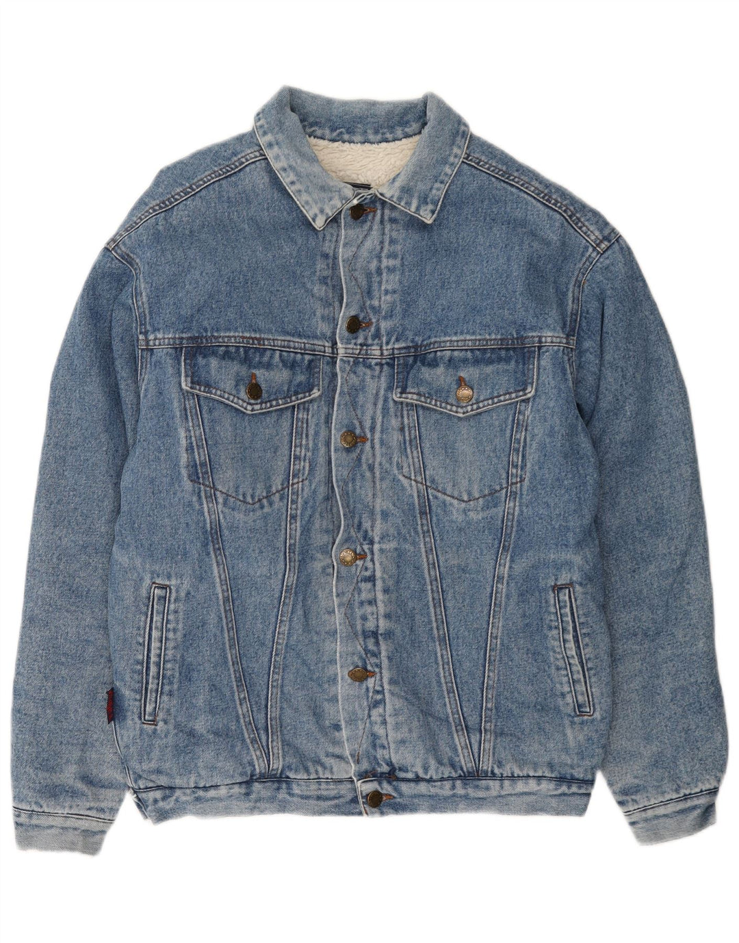 Vintage Ανδρικό τζιν Sherpa Jacket UK 40 Large Blue