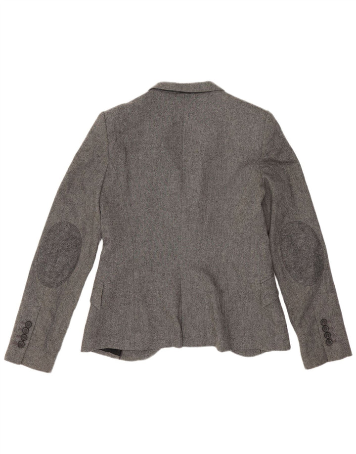 Zara Γυναικείο σακάκι 1 κουμπιού blazer UK 12 μεσαίο γκρι βισκόζη