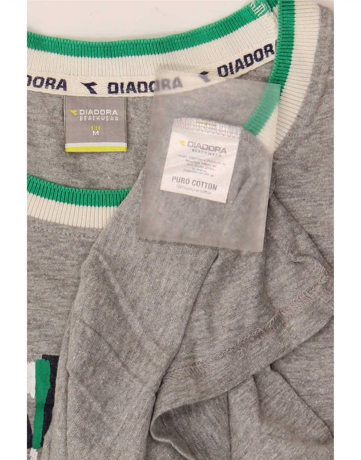 Ανδρικό γραφικό γιλέκο Diadora Τοπ μεσαίου γκρι χρώματος βαμβακερό